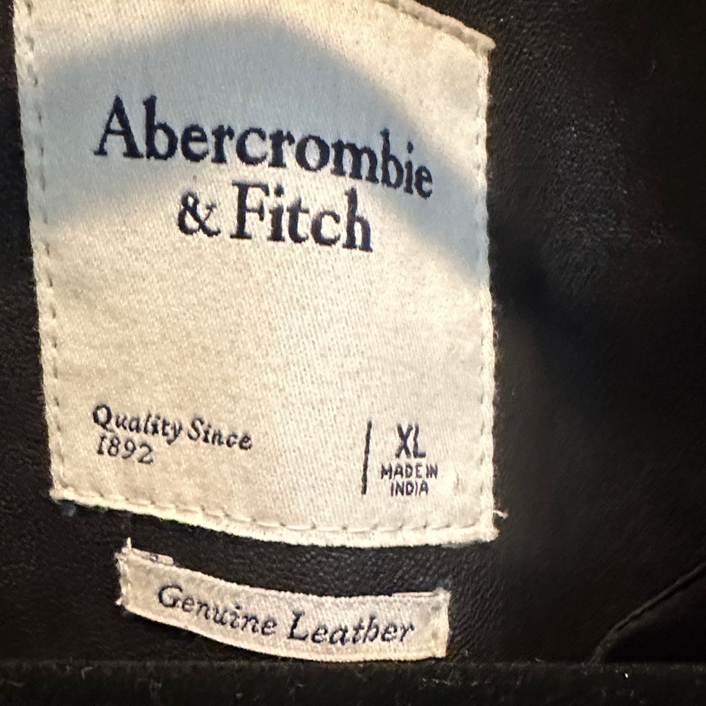 Abercrombie & Fitch Black 100% Buttery Soft Lambskin Leather Jacket - Picture 2 of 5